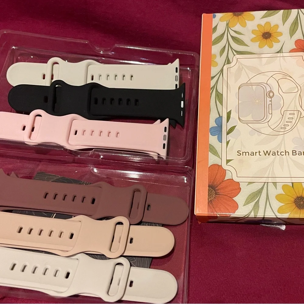 Stylish Smartwatch Band Collection - Black, Pink, White